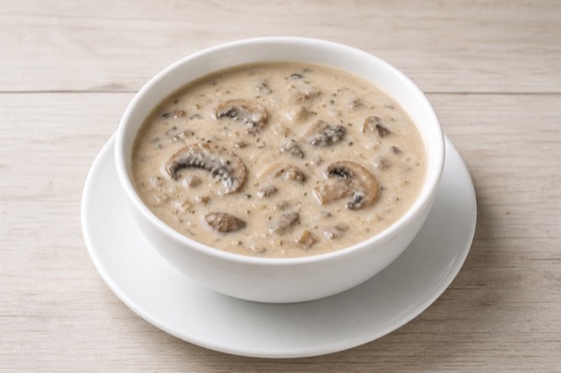 Photorealistic Cream of mushroom soup P01 food image by VDAMO