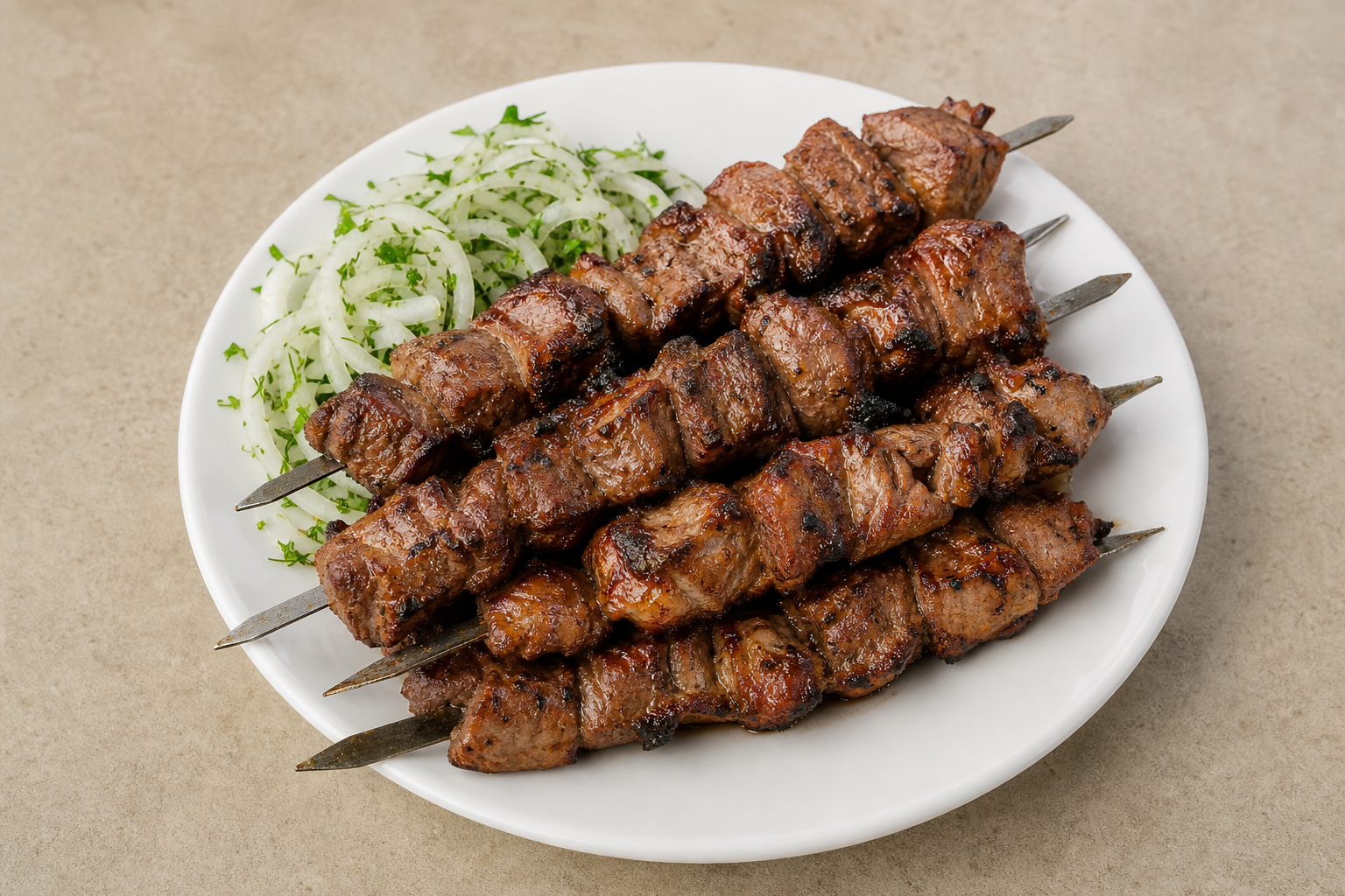 UZ Charcoal lamb skewers barbecue P01 — Uzbekistan dish