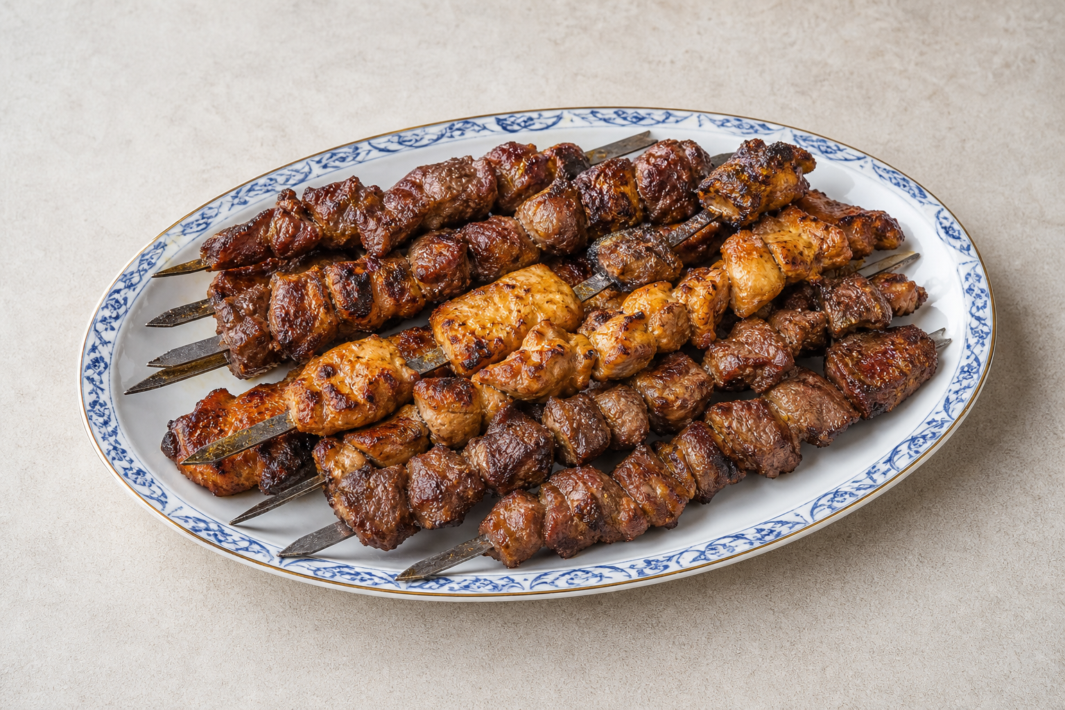 UZ Charcoal lamb skewers barbecue P03 — Uzbekistan dish