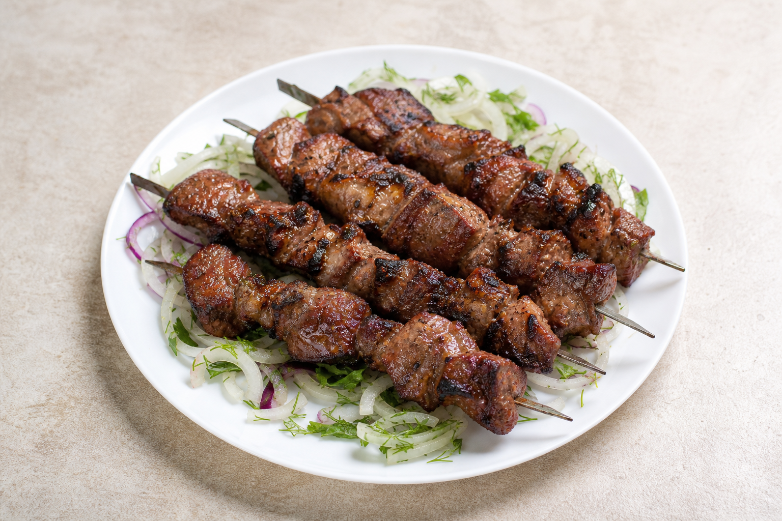 UZ Charcoal lamb skewers barbecue P09 — Uzbekistan dish