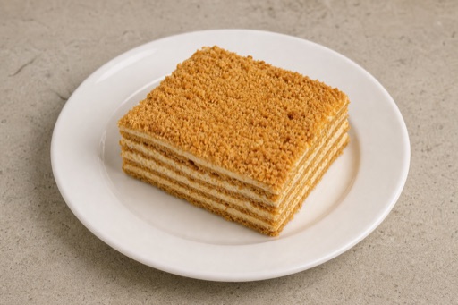 UZ Creamy honey cake central-asian P09 — Uzbekistan dish