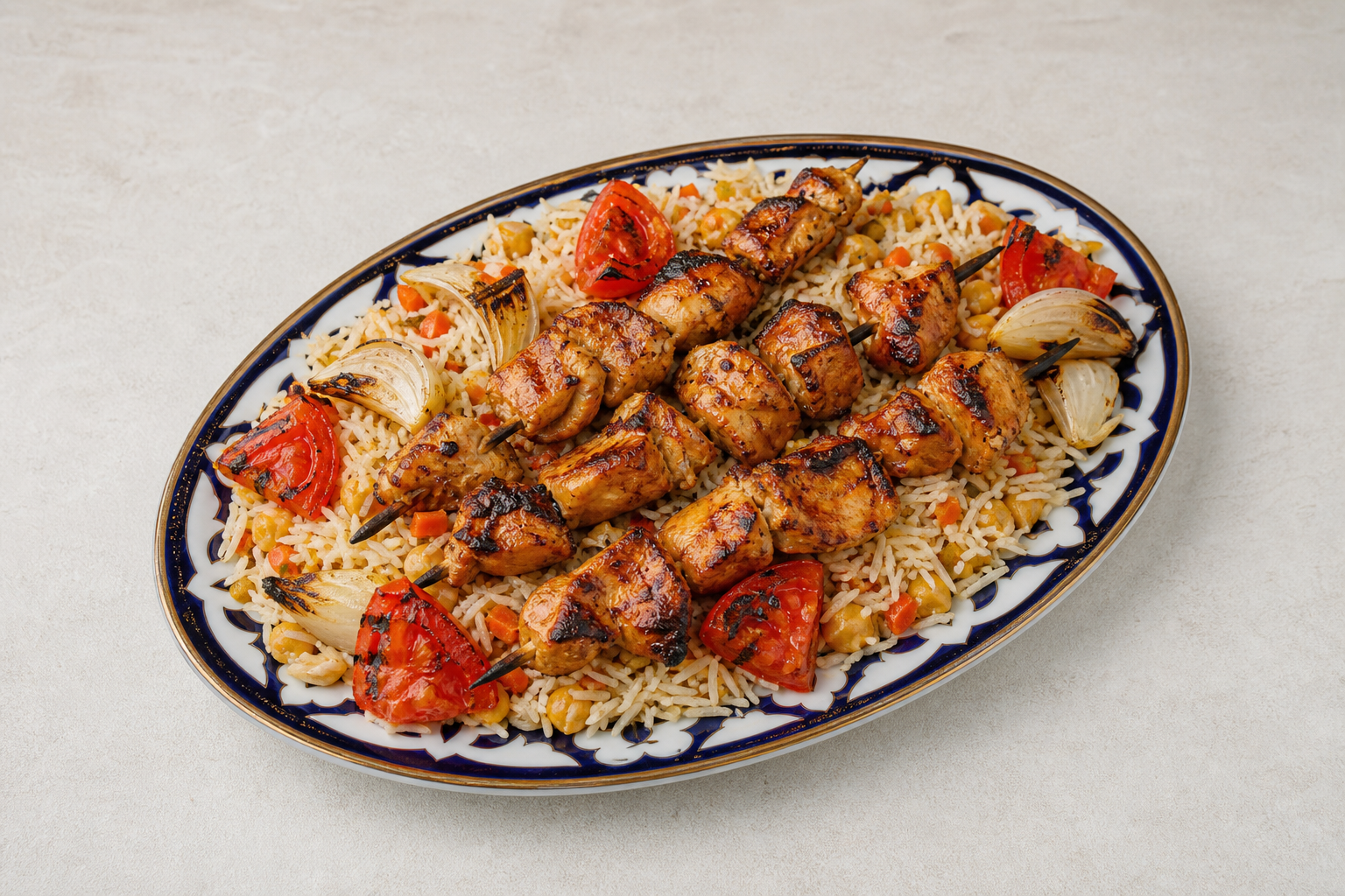 UZ Shashlik skewer set central-asian P03 — Uzbekistan dish