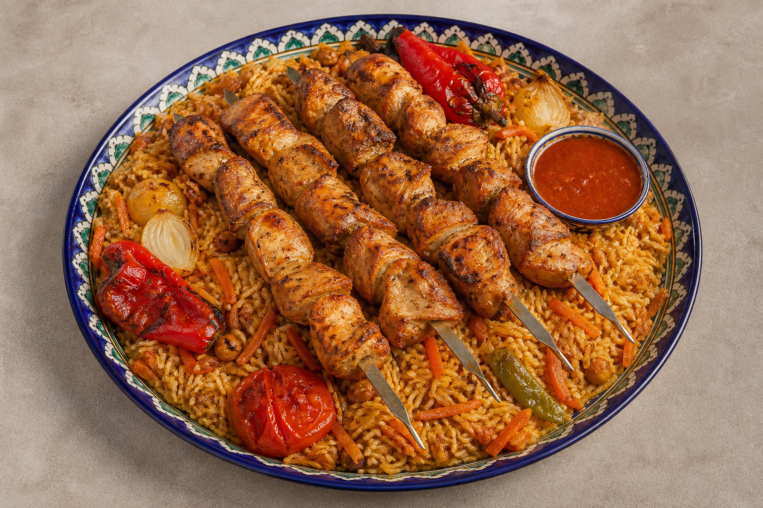 UZ Shashlik skewer set central-asian P10 — Uzbekistan dish
