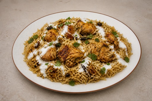 Photorealistic Yemeni rice plate P09 food image by VDAMO