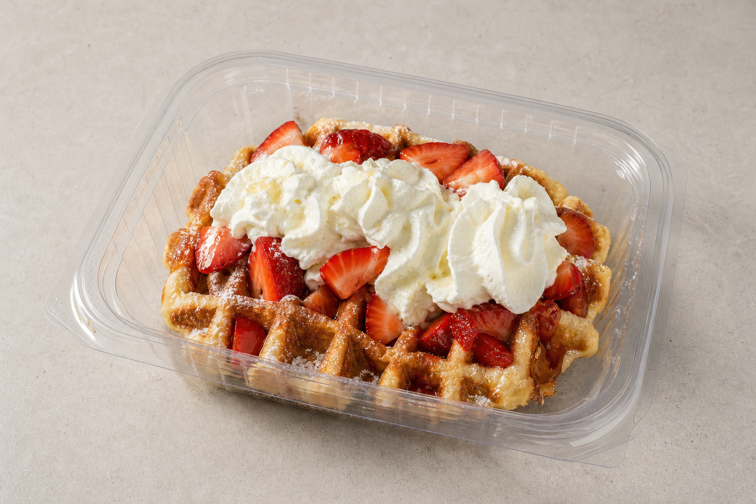 Photorealistic ZA Strawberry cream waffle dessert P07 food image by VDAMO